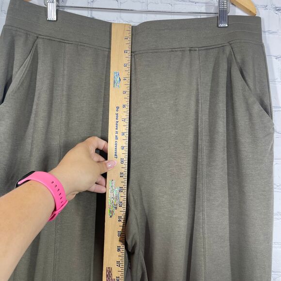 Cable & Gauge Womens Plus 1X Tapared Crop Pants Green Pull On Comfort Stretch - Picture 8 of 12